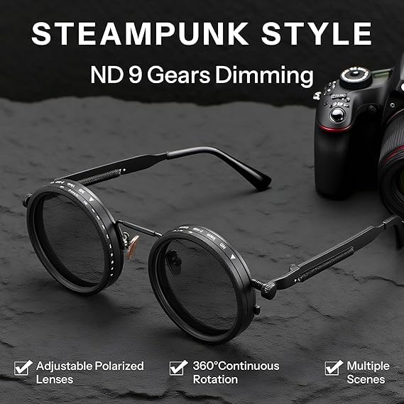🕶️ Adjustable Tint Steampunk Sunglasses