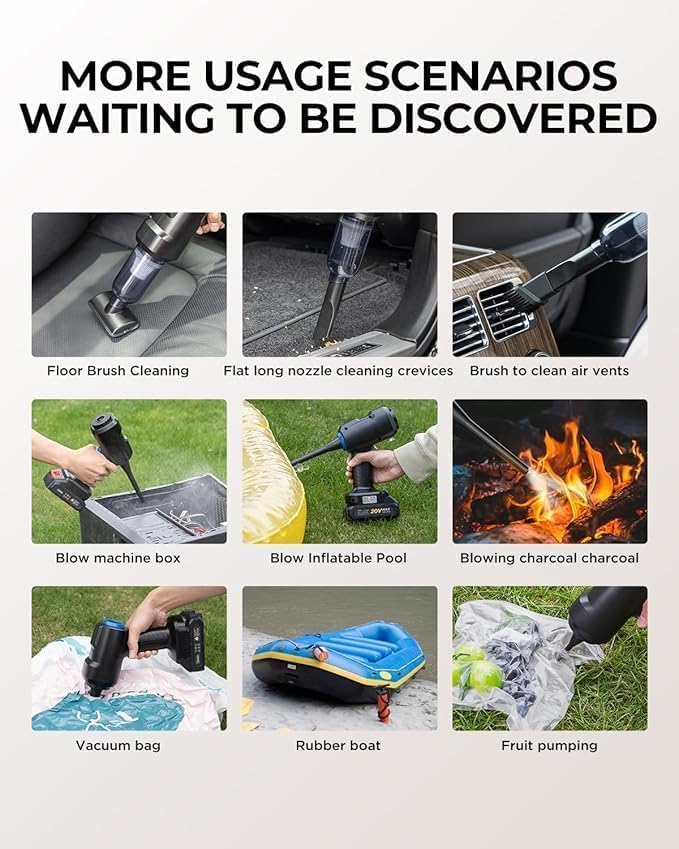 🚗⚡ Cordless 2-in-1 Car Vacuum & Air Blower Pro