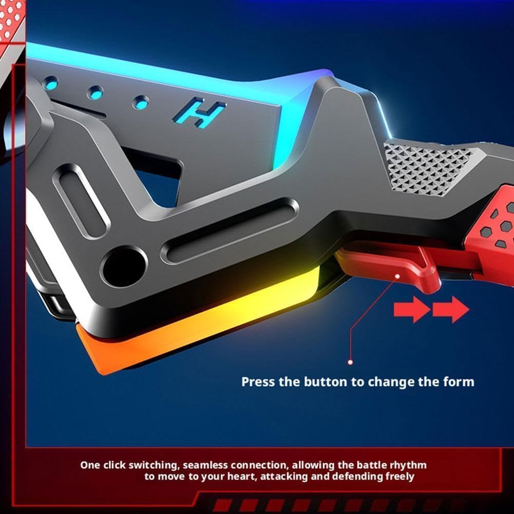 ⚔️🌈7-Color LED Transforming Shadow Sword & Battle Axe Toy – Rechargeable RGB Light-Up Weapon with Sound Effects, Mist Spray & Dual Mode Transformation for Kids