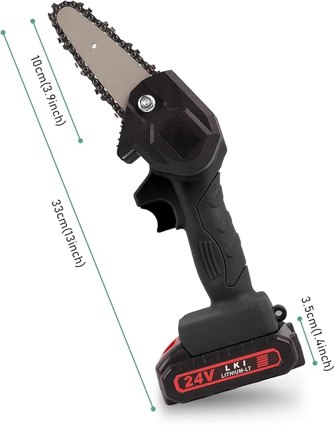 Cordless Mini Chainsaw | Rechargeable Portable Electric Wood Cutting Saw with Battery & Charger