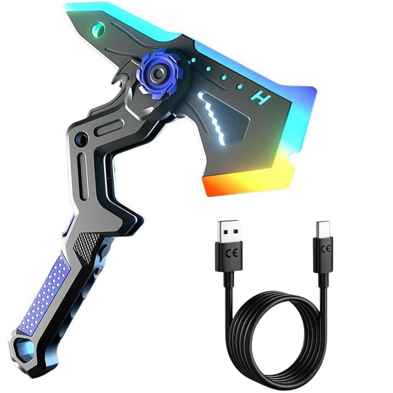 ⚔️🌈7-Color LED Transforming Shadow Sword & Battle Axe Toy – Rechargeable RGB Light-Up Weapon with Sound Effects, Mist Spray & Dual Mode Transformation for Kids