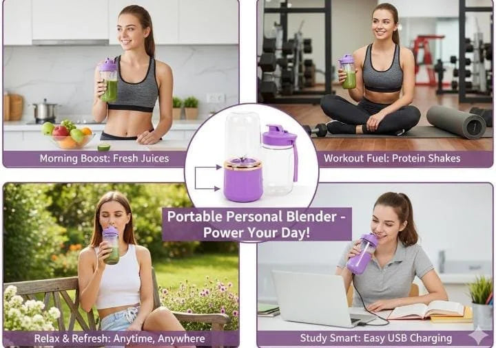 Portable Electric Usb Juice Maker Juicer Bottle Blender Grinder Mixer, Rechargeable