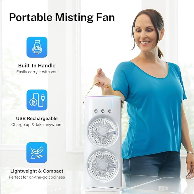 Electric Fan Desktop Double-head Powerful Air Cooler